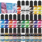 Alcohol Ink Set - 26 Bottles Vibrant Colors Alcohol Inks, High Concentrated Resin Ink, 10 Colors Metallic Alcohol Pigment Resin, Alcohol Based Ink ERCorArt