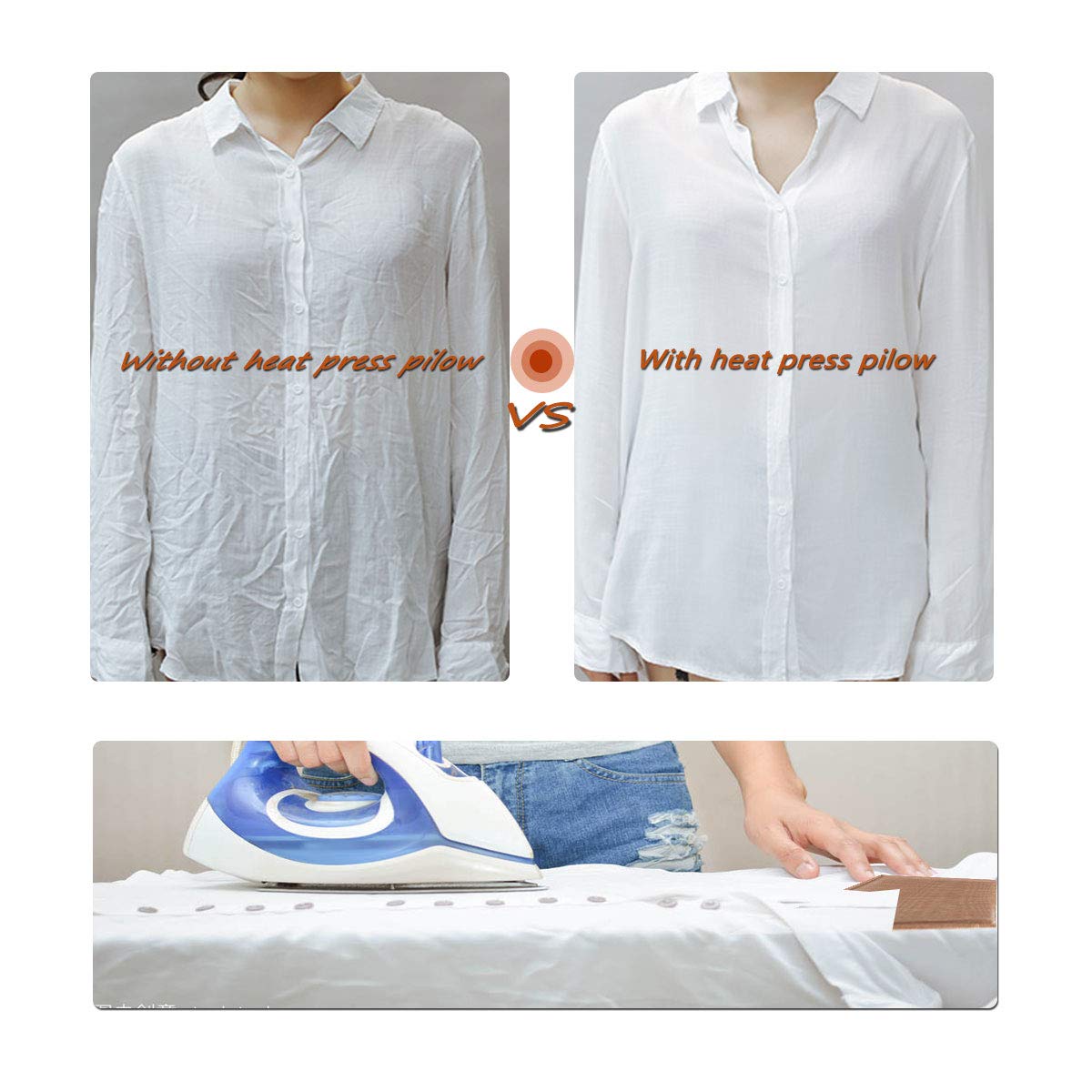 4 Pack Heat Press Pillow Mat Bundle - 4 Size Teflon Heat Pressing Transfer Pillows,for Heat Press Sublimation Projects VCHOMY