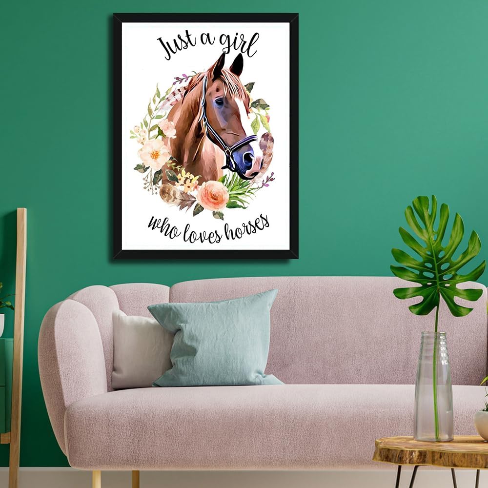 mrpwnle Horse Diamond Art Painting Kits for Adult - Full Drill Diamond Dot Horse Diamond Painting for Beginners, Round 5D Gem Art Painting Kits DIY mrpwnle