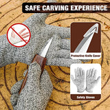 Wood Carving Kit, 23pcs Wood Carving Tool with 4PCS Wood Carving Knives & 5PCS Detail Knives 9 Basswood Blocks & Gloves & Roll Bag & Strop Block & K KERNOWO