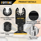 FOTYBEI 5PCS Titanium Oscillating Multi Tool Blades, Oscillating Saw Blades for Wood Metal Plastic Nails Cutting, Fit Dewalt Bosch Milwaukee Makita FOTYBEI