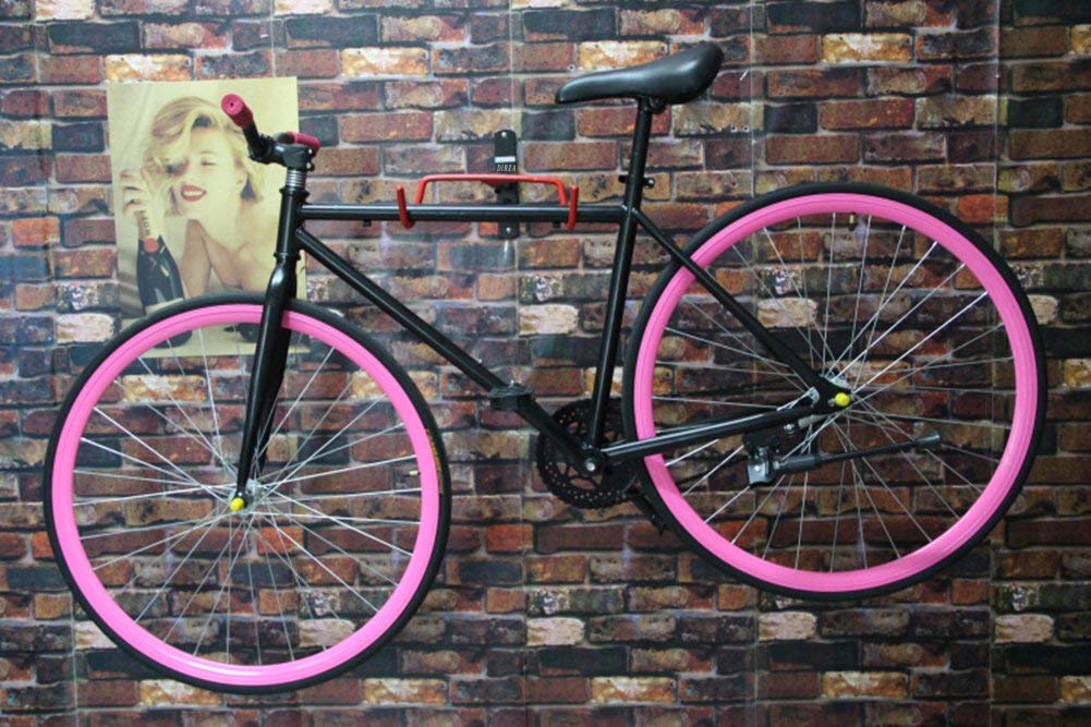 DIRZA Bike Wall Mount Bike Hanger 2 Pack Foldable Bicycle Storage Horizontal Bike Rack Bike Hook for Garage Indoor Shed with Screws DIRZA