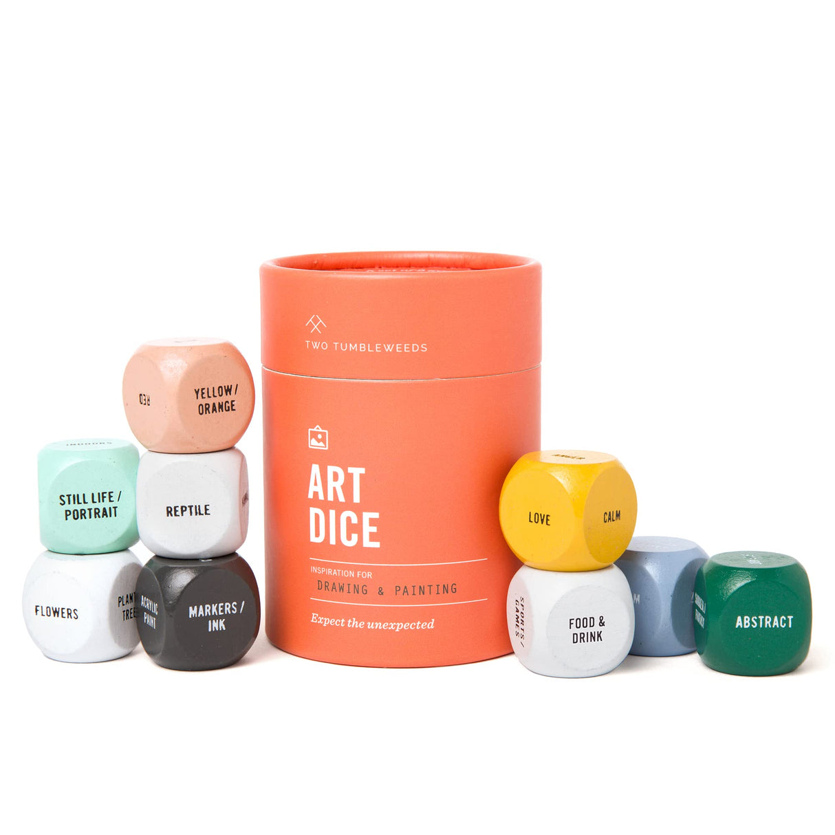 Two Tumbleweeds Art Dice - Drawing & Painting Game for Adults, Artists & Teachers - Set of 9 Dice for Creative Inspiration in The Studio and Two Tumbleweeds