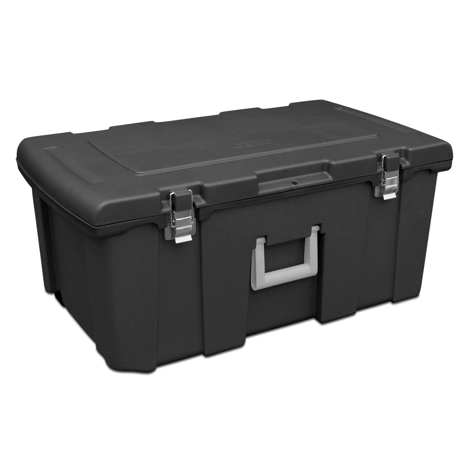 Sterilite 16 Gallon Lockable Footlocker with Wheels, Black (2 Pack) 18429001 - WoodArtSupply