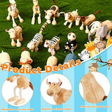Wettarn Bendable Wooden Animal Toys Flexible Animal Toys Zoo Safari Jungle Animal Figurines Smooth Natural Farm Animals for Preschool Learning Wettarn