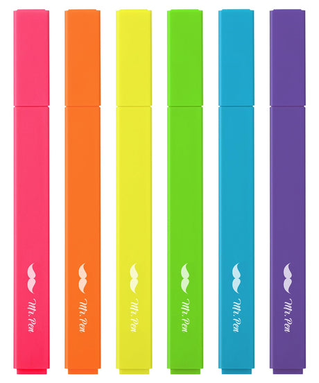 Mr. Pen- Aesthetic Highlighters, 6pcs, Chisel Tip, Vibrant Colors, Assorted Colors, No Bleed Cute Highlighters and Pens for Bible Pages Mr. Pen