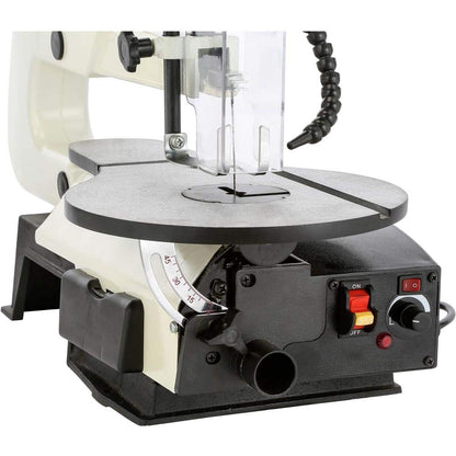 Shop Fox W1872 16" VS Scroll Saw with Foot Switch, LED, Miter Gauge, Rotary Shaft - WoodArtSupply