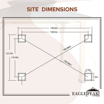 EAGLE PEAK 11x13 Hardtop Wood Gazebo, Outdoor Cedar Wood Frame Pavilion with Galvanized Steel Double Roof, for Garden, Patio, Backyard, Garden,