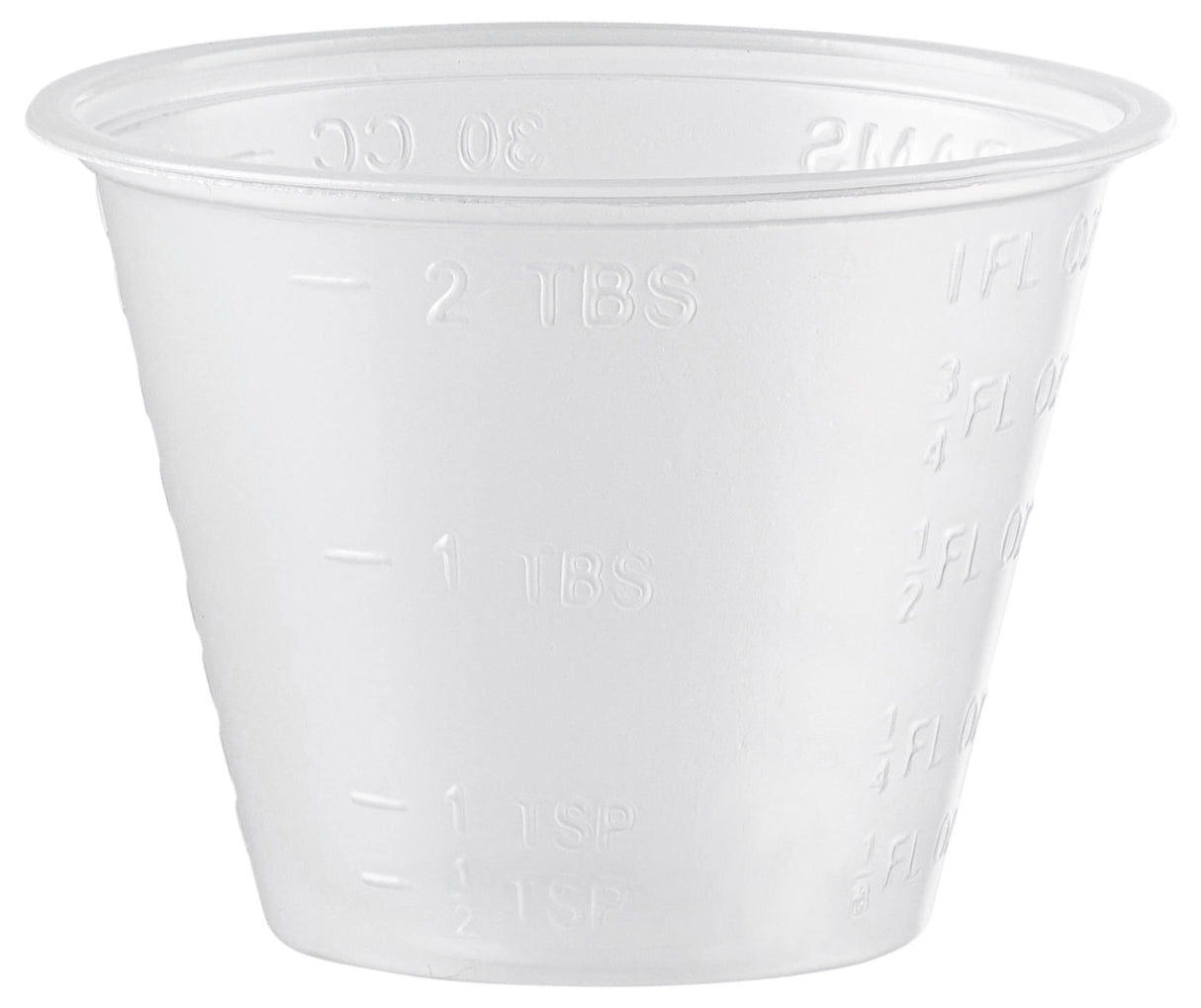 [100 Count - 1 oz.] Plastic Disposable Medicine Measuring Cup for Liquid Medicine, Epoxy, & Pills Comfy Package
