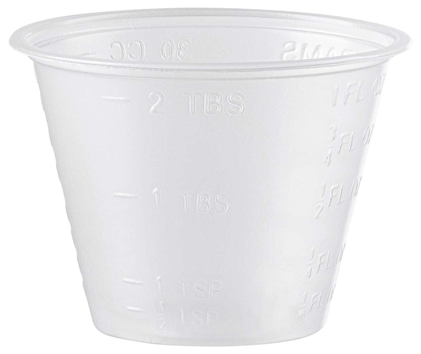 [100 Count - 1 oz.] Plastic Disposable Medicine Measuring Cup for Liquid Medicine, Epoxy, & Pills - WoodArtSupply