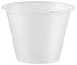 [100 Count - 1 oz.] Plastic Disposable Medicine Measuring Cup for Liquid Medicine, Epoxy, & Pills Comfy Package