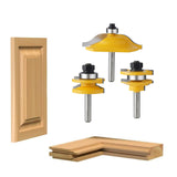 TOEVER 3PCS Router Bit Set, 1/4 Inch Shank Raised Panel Cabinet Door Making Router Bits, Ogee Rail and Stile Router Bit Set for Woodworking,CNC Wood TOEVER