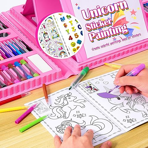 SYOKZEY Art Supplies Unicorn Gifts for Girls, Colouring Pencils Art Set Drawing Kit for Kids 3-12 Year Old Girls Boys, Toys Gifts for 3-12 Year Old - WoodArtSupply