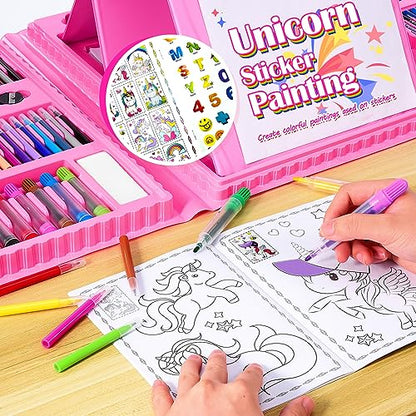 SYOKZEY Art Supplies Unicorn Gifts for Girls, Colouring Pencils Art Set Drawing Kit for Kids 3-12 Year Old Girls Boys, Toys Gifts for 3-12 Year Old - WoodArtSupply