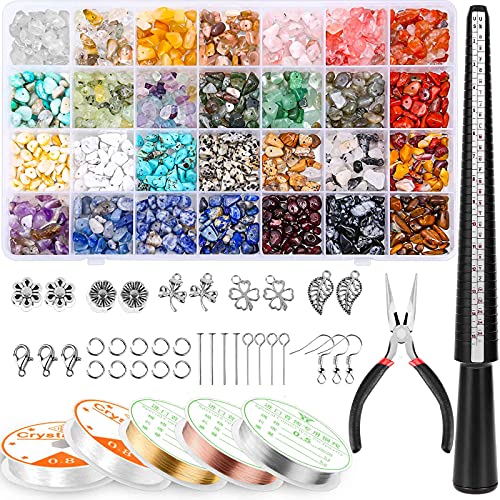 selizo Jewelry Making Kits for Adults Women with 28 Colors Crystal Beads, 1660Pcs Crystal Bead Ring Maker Kit with Jewelry Making Supplies - WoodArtSupply