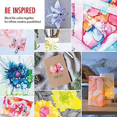 Marabu Alcohol Ink for Epoxy Resin - 6 Classic Colors Alcohol Ink Set - Vibrant and Versatile Alcohol Inks for Resin Art, Tumblers, Alcohol Paint Marabu