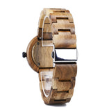 BEWELL Wood Watches for Women, Handmade Wooden Watch with Lightweight Adjustable Wood Band, Natural Casual Fashion Quartz Wristwatch BEWELL