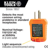 Klein Tools RT110 Outlet Tester, AC Electrical Receptacle Tester for North American Outlets Klein Tools