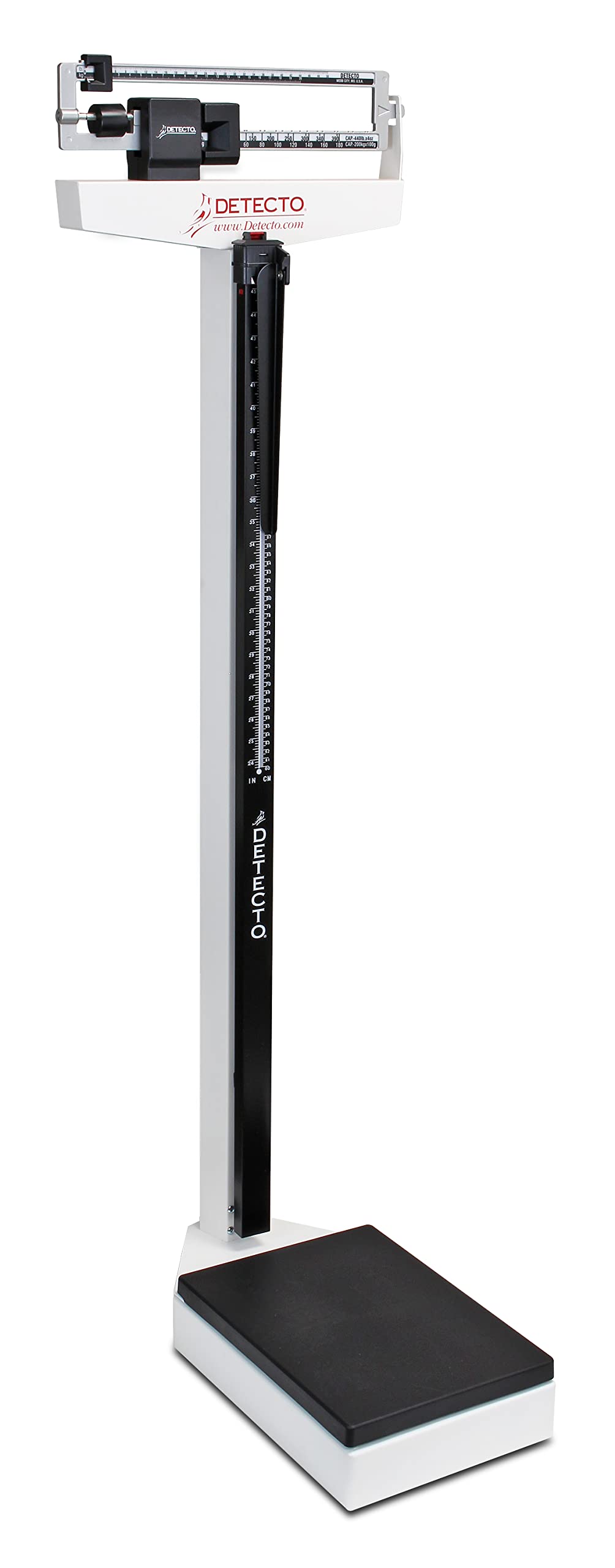 DETECTO 339 Physician's Scale with Height Rod, Dual Reading, 440 LB x 4 OZ / 200 KG x 100 G Detecto