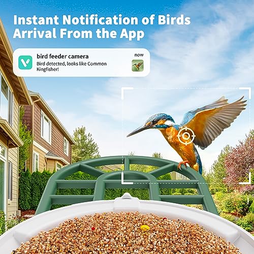 HARYMOR Bird Feeder with Camera with AI Identify Bird Species Solar Panel, Smart Bird House with Cam, Live View, Instant Arrival Alerts, Capture Bird HARYMOR