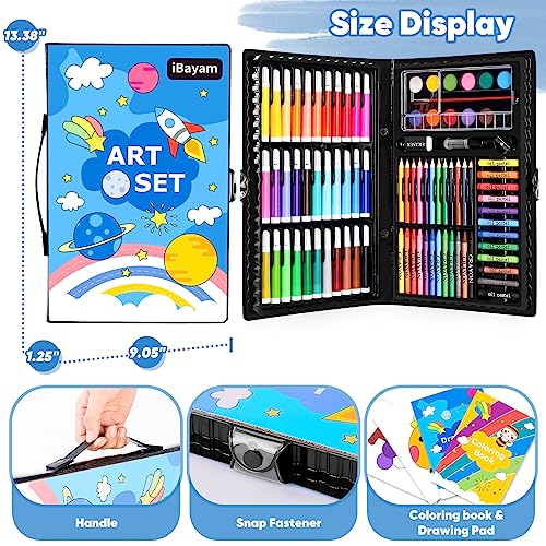 iBayam Art Supplies, 149-Pack Drawing Kit Painting Art Set Art Kits Gifts Box, Arts and Crafts for Kids Girls Boys, with Coloring Book, Crayons, iBayam