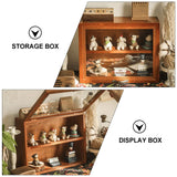 NUOBESTY Wooden Display Cabinet Collectible Display Shelves Box Wood Freestanding Box Cup Display Shadow Box Home Decoration NUOBESTY