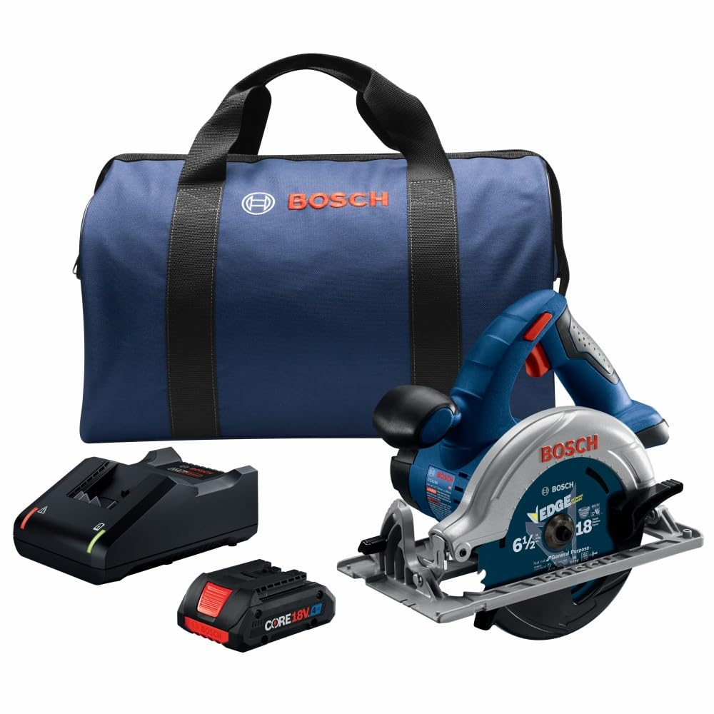 Bosch CCS180-B15 18V 6-1/2 Inch Blade-Left Cordless Circular Saw Kit with CORE18V 4.0 Ah Advanced Battery (Renewed) - WoodArtSupply