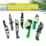 HyzaPhix Dagger Resin Molds Keychain Epoxy Casting Mold Scary Knife Silicone Mold Jewelry Making Supplies Michael Myers for DIY Pendant Horror HyzaPhix