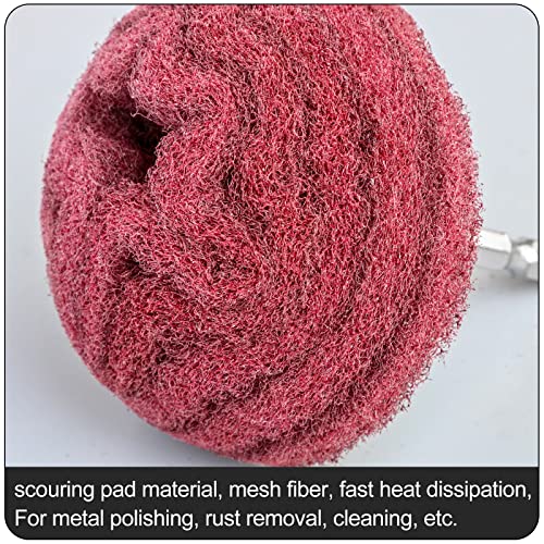 Hiqalty 6PCS Non Woven Abrasive Buffing Polishing Wheel Drill Attachment Set,Scouring Pads Power Scrubber Cleaning Kit, Power-Operated Abrasive Hiqalty