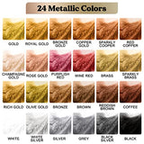 LET'S RESIN Metallic Alcohol Ink Set-24 Colors Metal Color Alcohol Based Resin Ink, High Concentrated & Shimmer Mixatives, Alcohol Paint for Epoxy LET'S RESIN