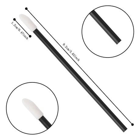 500PCS Lip Wands Applicators Disposable - Vaincre Lipstick Brush Lip Gloss Makeup Applicator Beauty Tool Kits Black Vaincre