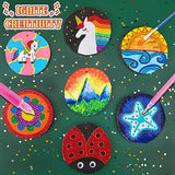 klmars Kids Wooden Painting Kit-Glow in The Dark-Arts & Crafts Gifts for Boys Girls Ages 5-12-Wood Slice Craft Activities Kits - Creative Art Toys klmars