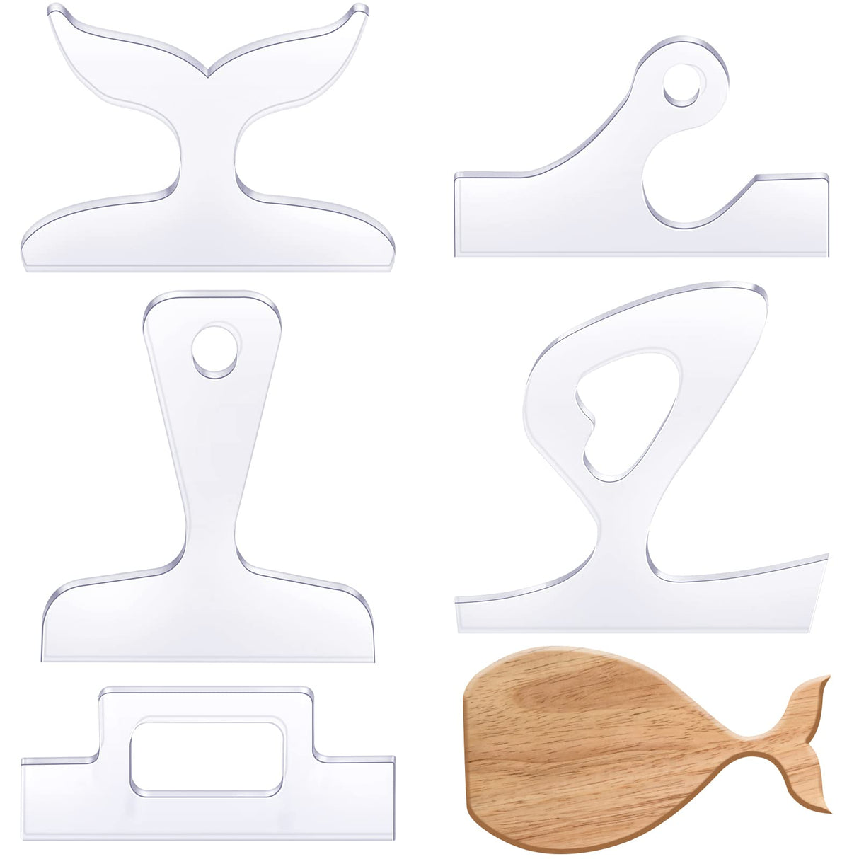 5 Pcs Acrylic Charcuterie Board Handle Template Clear Cutting Board Router Template Angled Curvy Triangle Woodworking Tracing Stencils Laser Cut Nuanchu