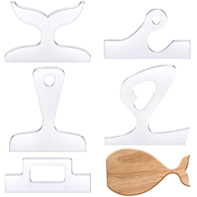 5 Pcs Acrylic Charcuterie Board Handle Template Clear Cutting Board Router Template Angled Curvy Triangle Woodworking Tracing Stencils Laser Cut