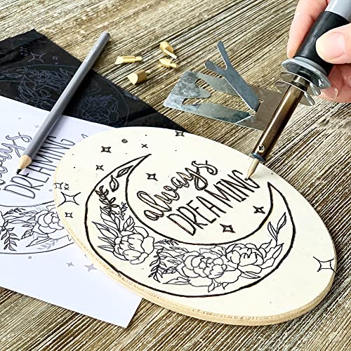 ArtSkills Wood Burning Kit for Beginners - Deluxe Pyrography Wood Engraving Art Kit with Burner Pen, Stencils, Watercolor Paints - 48 Piece DIY ArtSkills