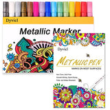 Dyvicl Metallic Marker Pens - 12 Colors Hard Fine Tip Metallic Markers and Metallic Markers Paint Markers Dyvicl