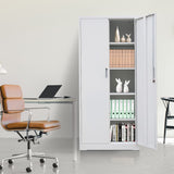 YEEZER Metal Storage Cabinet with Locking Doors and Shelves, 71" Large Garage Locker with 4 Adjustable Shelves, Steel File Cabinet for Office, YEEZER