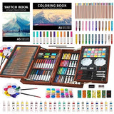 KINSPORY Art Gift for Kids, Art Supplies Case - 139 Piece Art Sets & Crafts Kit with Sketch Pads, Deluxe Wooden Box for Artist Beginners Girls Boys KINSPORY