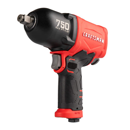 Craftsman CMXPTSG1003NB ½-in 750 ft-lbs Air Impact Wrench, Red and Black - WoodArtSupply