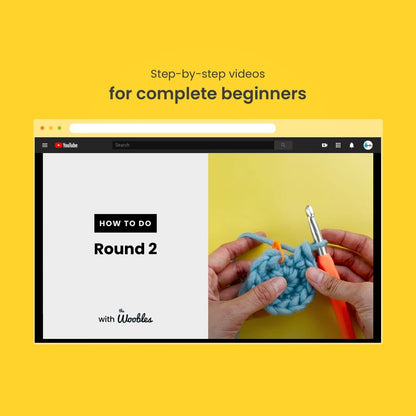 The Woobles Beginners Crochet Kit with Easy Peasy Yarn as seen on Shark Tank - with Step-by-Step Video Tutorials - Pierre The Penguin - WoodArtSupply