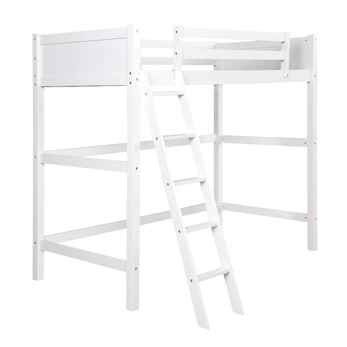 High-Quality Twin Size Wooden Loft Bed with Ladder and Safety Rail by Harper & Bright Designs Harper & Bright Designs