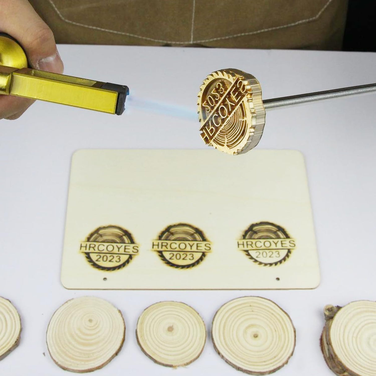 Personalised Wood Branding Iron with Custom Logo Stamp and Long Handle for DIY Projects Generic