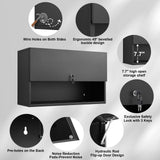 MetalMax Metal Wall Storage Cabinet with Flip-Up Door Adjustable Shelf Metal Cabinet Hanging Garage Upper Cabinets Floating Lockable Steel Garage MetalMax