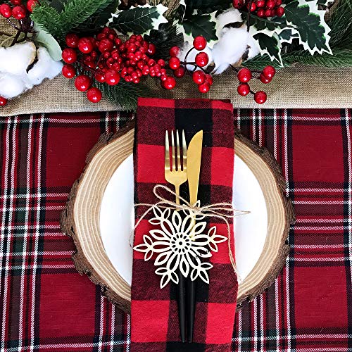 32 Set Christmas Hanging Natural Unfinished Wood Snowflake Cutouts Ornaments Ready-to-Personalize Wood Snowflake Rustic Winter Paintable Wooden Winlyn