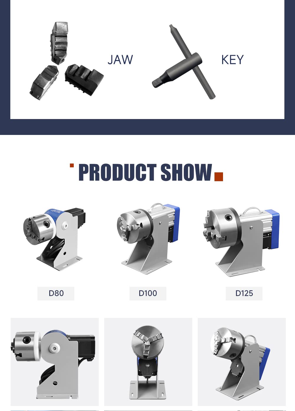 Rotary Chuck for laser engraver Three-Jaw Rotary Chuck D69MM for Fiber Laser Engraving Machine,Rotating Shaft axis Rotary Chuck driver Angle - WoodArtSupply