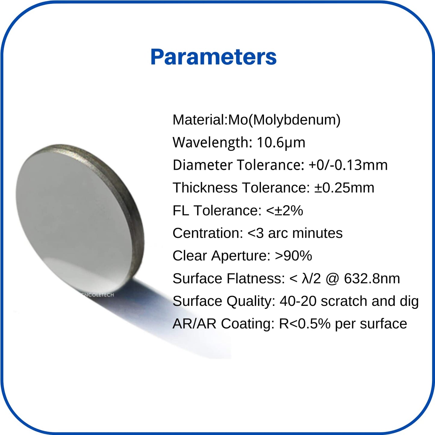 CNCOLETECH Mo Mirror 3PCS Dia:25mm for CO2 Laser Engraving Cutting Engraver/Cutter 80W 100W 130W 150W 180W - WoodArtSupply