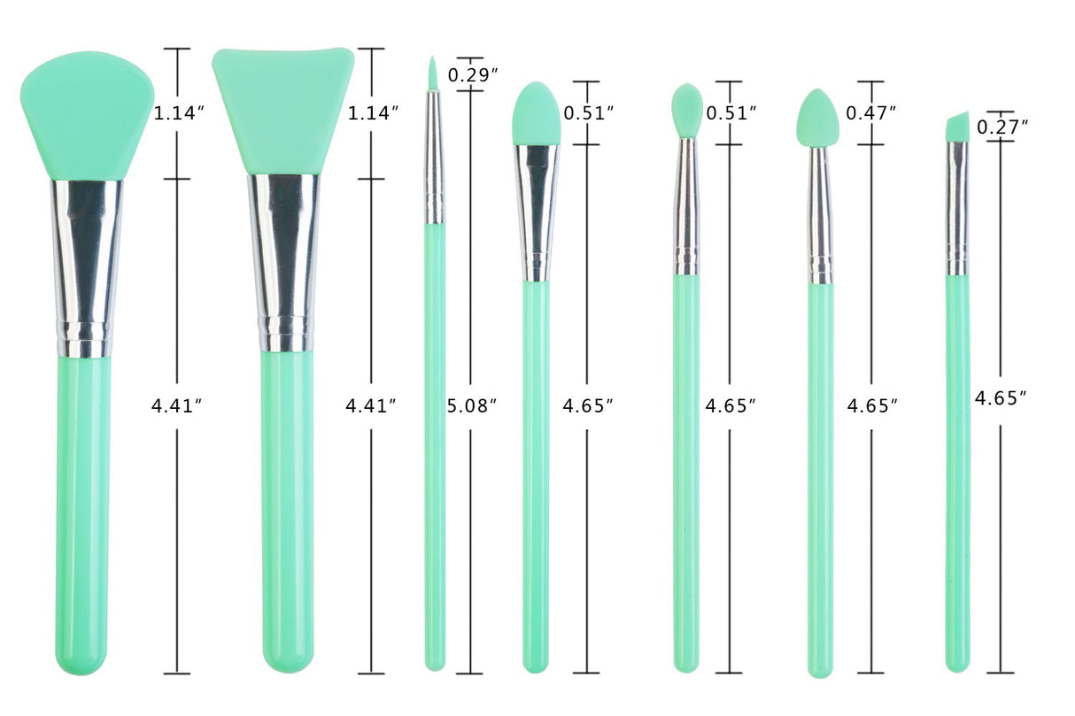 LORMAY 7 Pcs Silicone Brush applicator kit for UV Resin Epoxy Art Crafting and Cream Makeup Products (Mint Green) LORMAY