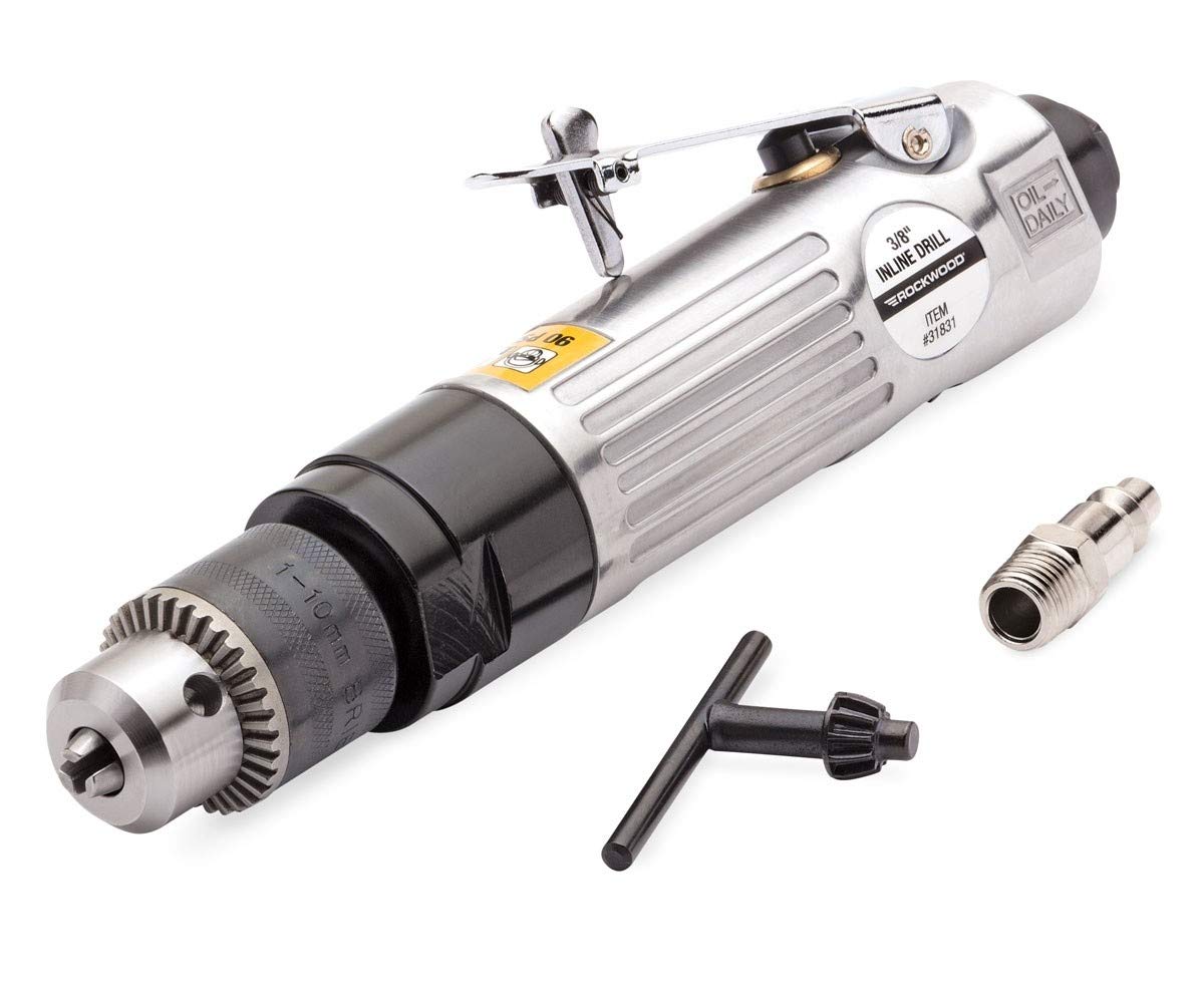 Rockwood 3/8 Inch High Torque Air Motor Non Reversible Drill Pneumatic 2500 Rpm Rockwood