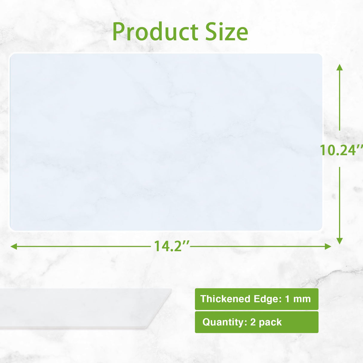 Janeart Clear Silicone Mat for Kitchen Counter, 10.24”x 14.2”(1MM) Non-slip Countertop Protector Liner, Small Non-Stick Baking Mat, Heat Resistant Janeart