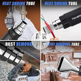 TDAGRO Heat Gun for crafting 1800W, 122℉~1202℉ Variable Temperature Control with 2-Temp Settings 4 Nozzles, 1.5s Fast Heating Blue Heat Gun for TDAGRO